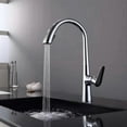 thumbnail image 3 of Gray kitchen faucet with hot and cold pullout, black swivel sink faucet, galvanized pullout faucet, 3 of 5