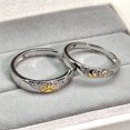 thumbnail image 2 of Anillo de pareja de crepúsculo de plata esterlina S925 Sol y luna para hombres y mujeres, par de anillos de pareja de celebridades de Internet de estilo Mori simple, anillo abierto, regalo, 2 of 5