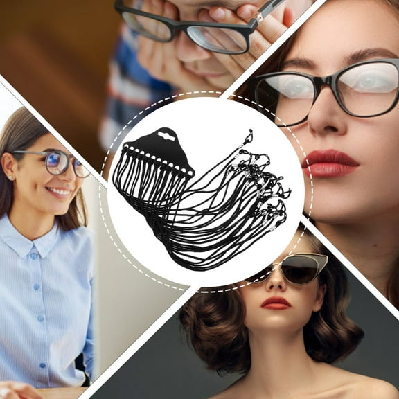 Raindrops  12 Pcs Spectacle Strap Glasses Lanyard Eyeglass Holder Anti- Rope for Grips Man Black