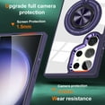 thumbnail image 2 of Magnetic for Samsung Galaxy S24 Ultra Case with 360° Ring Holder Kickstand [Compatible with MagSafe][Support Car Mount] Clear Non-Yellowing Shockproof Protection Cover for Galaxy S24 Ultra, Purple, 2 of 7