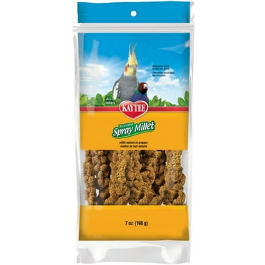 Kaytee Natural Spray Millet for Birds Bird, Treats Packaged 7 oz