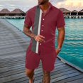 thumbnail image 2 of Vedolay Sets For Men Mens 2 Piece Outfits Summer Shirt and Shorts Set Casual Sport Beach Outfits for Men,Gray XL, 2 of 3