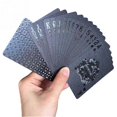 thumbnail image 1 of 54pcs/pack Gold Foil Poker Novelty Collection Waterproof PVC Plastic Playing Cards Set Solid Color Black Board Game Drop Ship Betterlifefg, 1 of 5