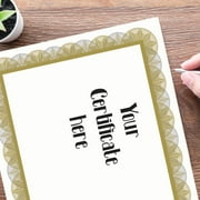 Gold Spiral Laser & Inkjet Certificate Border Paper, 25 Sheets