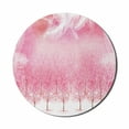 thumbnail image 1 of Pink Mouse Pad for Computers, Hazy Japanese Cherry Blossom Trees with Feather Effects on Top Romantic Design, Round Non-Slip Thick Rubber Modern Mousepad, 8" Round, Pale Pink White, by Ambesonne, 1 of 2