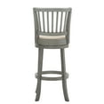 thumbnail image 4 of Weston Home Haas Slat Back Swivel Bar Stool, Antique Grey Finish/ Beige Linen Fabric, 4 of 8