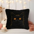 thumbnail image 5 of DIY Latch Hook Pillow Kits Black and White Cat in Darkness Printed Pillowcase Crochet Yarns Hooking Handmade Pillow Cover Cushion for Home Sofa Decoration 17x17inch-4, 5 of 7