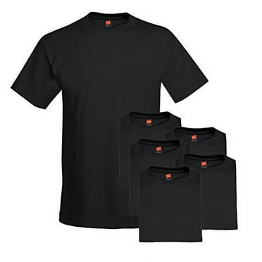 Hanes Men`s 5.2 oz HEAVYWEIGHT Short Sleeve T-shirt (Pack of 6) 6 Black