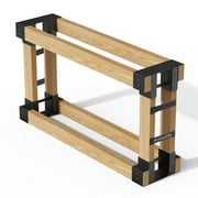 TRAMULL Outdoor Firewood Log Rack Bracket Kit, Fireplace Wood Storage Holder - Adjustable to Any Length (4-Bracket Kit)