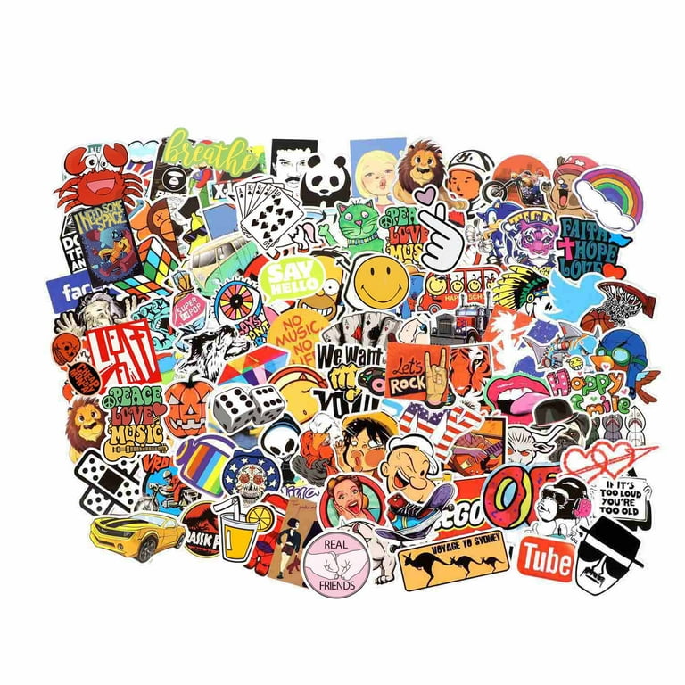 Cool Random Stickers Pack 105-700pcs Waterproof Vinyl Stickers for Water  bottle Laptop Computer Skateboard Bike Luggage Helmet Car Decals Stickers  Bomb Bulk Variety for Adults Teens Boys Girls Men 