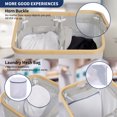 thumbnail image 6 of YIHATA Collapsible Laundry Baskets with Bamboo Handles, White, 6 of 8