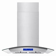 Joeaonz 30-Inch Island Range Hood 900 CFM Stainless Steel with Glass Touch Control & Reusable Filters