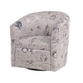 thumbnail image 4 of Beach Harbor Gray Coastal Patterned Polyester Fabric Swivel Accent Chair, 4 of 8