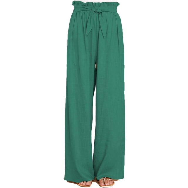 Pantalones fluidos casuales,Pantalones sueltos Pierna salvaje Pantalones fluidos casuales Pantalones de talle alto Aspecto llamativo