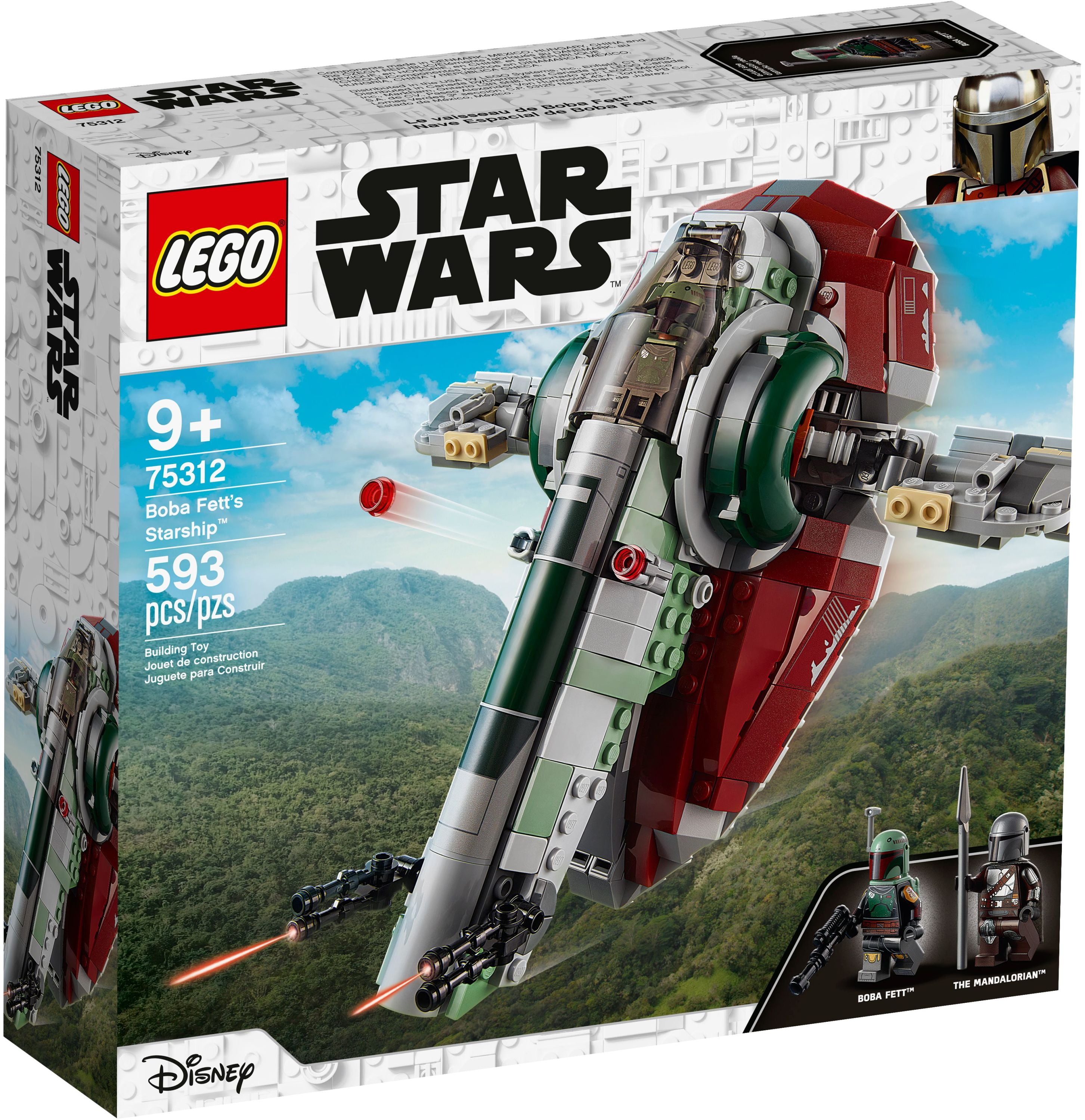 LEGO Star Wars Boba Fett 75312 Building Toy - Mandalorian Model Set Featuring Iconic Starfighter with Rotating Wings and 2 Minifigures, Fun and Imaginative Build for Age 9+ - Walmart.com