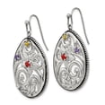 thumbnail image 3 of Stainless Steel Polished/Antiqued Multicolor CZ Earrings; for Adults and Teens; for Women and Men, 3 of 4