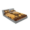 thumbnail image 2 of Ambesonne Nautical Fitted Sheet & Pillow Sham Set, Giant Dinosaur Cliffs, Full, Apricot Redwood, 2 of 2