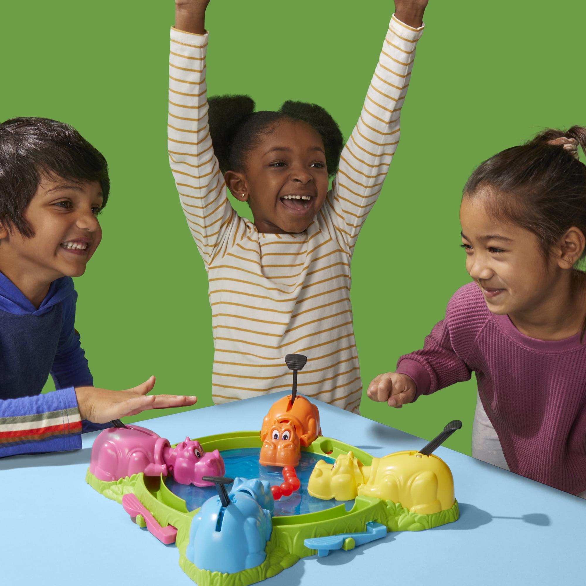 Hungry Hungry Hippos Board Game for Preschoolers, For 2 to 4 Players NonCandy Easter Basket Stuffers(图4)