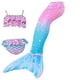 thumbnail image 1 of Cola de sirena de verano para niña con Monofin, disfraz de Halloween, vestido de princesa, traje de baño, Bikini, traje de baño para nadar, 1 of 2