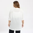 thumbnail image 3 of DARING DIVA Women's Plus Hollow Out 3/4 Sleeve Long Open Front Cover Up 1X White, 3 of 6
