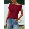 thumbnail image 2 of Blusa Tipo Túnica PRETTYGARDEN para Mujer, Tejida, Hombros Descubiertos, Color Vino, 2 of 9