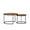 Rustic Brown + Black, variant on 27.6 Inch Nesting Round Coffee Table Set of 2 Marble Pattern MDF Tabletop Sturdy Metal Frame Stackable Side End Tables for Living Room Bedroom Balcony Yard Indoor Outdoor Use