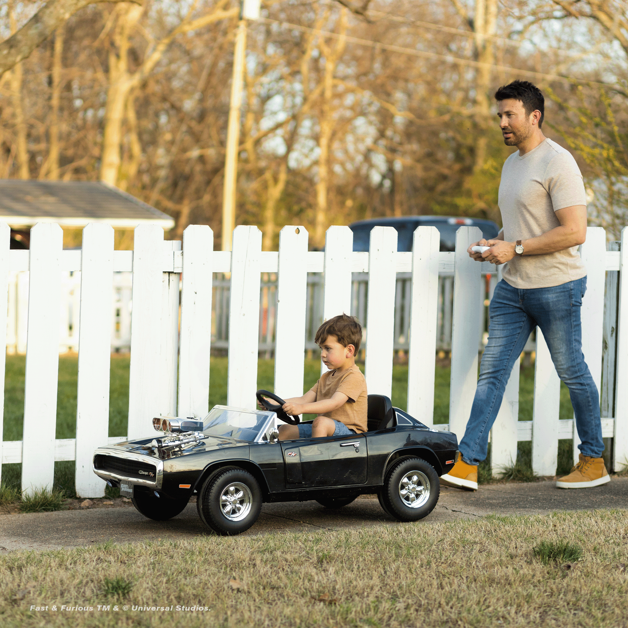 Fast & Furious Dodge Charger 12V Kids Ride on Car by Hyper Toy Company, Battery Powered Electric Vehicle with Parental Remote Control, Children Ages 3+
