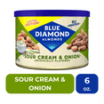 thumbnail image 2 of Blue Diamond Almonds Sour Cream and Onion Flavored Snack Nuts, Plant Based Protein, Great for Snacking On-The-Go, Gluten-Free Ingredients, GMO-Free, 6oz Can, 2 of 6