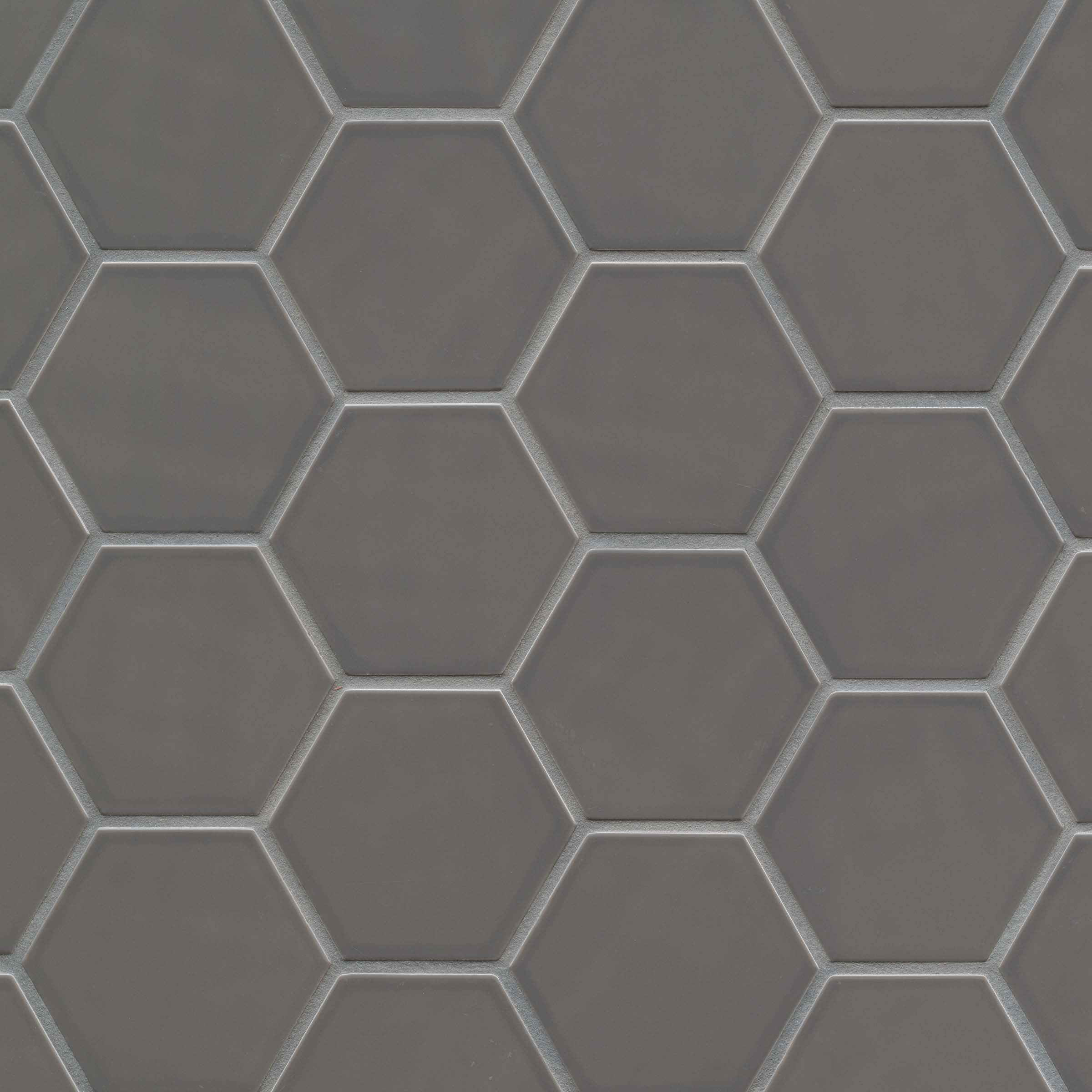 Hedron 4" x 5" Flat Hexagon Wall Tile in Storm (5.38 SqFt/Ctn