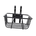 thumbnail image 2 of Cesta frontal de alambre de Metal para bicicleta con ganchos, marco reforzado Universal de fácil instalación, cesta de almacenamiento negra de, 2 of 9