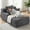 Grey, variant on 57'' Chaise Lounge Chair Indoor, Corduroy Boneless Sofa Bed, Reading Chairs , No-Assembly, Black