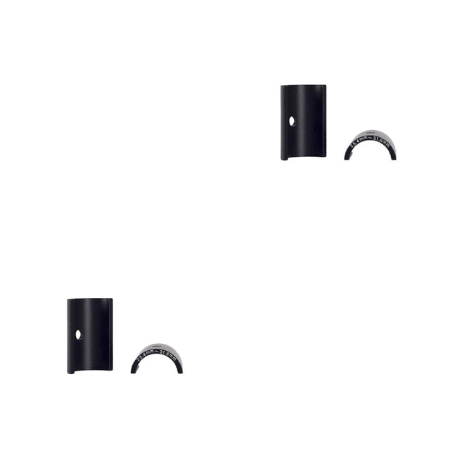 Wosthever Paquete de 2 adaptadores reductores de vástago de cuña para manillar de bicicleta, espaciador de aleación de aluminio para bicicleta Negro 2piezas