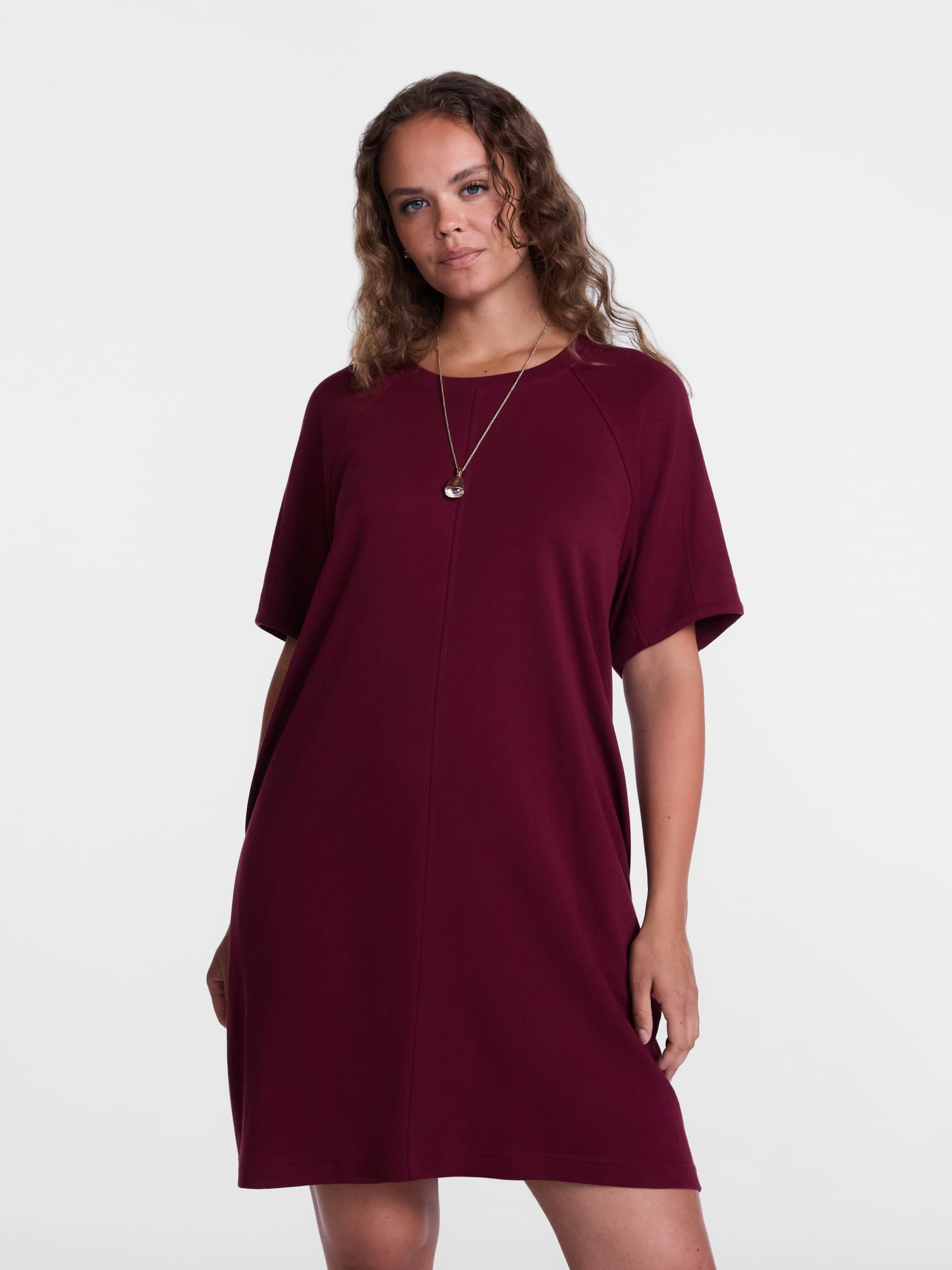 Scenario Women's and Women's Plus Mini Dress with Short Raglan Sleeves, Sizes XS-4X