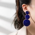 thumbnail image 1 of enjoywould 1 Paire Femmes Boucles d'Oreilles Bon Travail Durable Portable Léger Inoxydable Contraste Couleur Ronde Forme Perles Symétriques Bijoux Femmes, 1 of 5