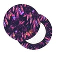 thumbnail image 2 of Lsque Purple Dreamcatcher Pattern Round Bar chair cushion covers Velvet Fabric Premium Comfort Protects from Scratches and Stains for 14-17 Inch Chair-12 inch, 2 of 7