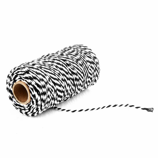 BUYISI Textile Art Vibrant S Diy Home Textile Cotton Rope Jewelry Making Wrapping 01 Black + White