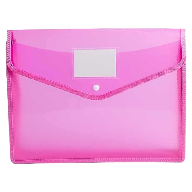 OMG! Folder Pink, Documents Holder Envelope Folder File Storage Bag with Snap Button Transparent Plastic Files Certificate File Holder/Document Folder for Certificate Legal Document Organizer Multic