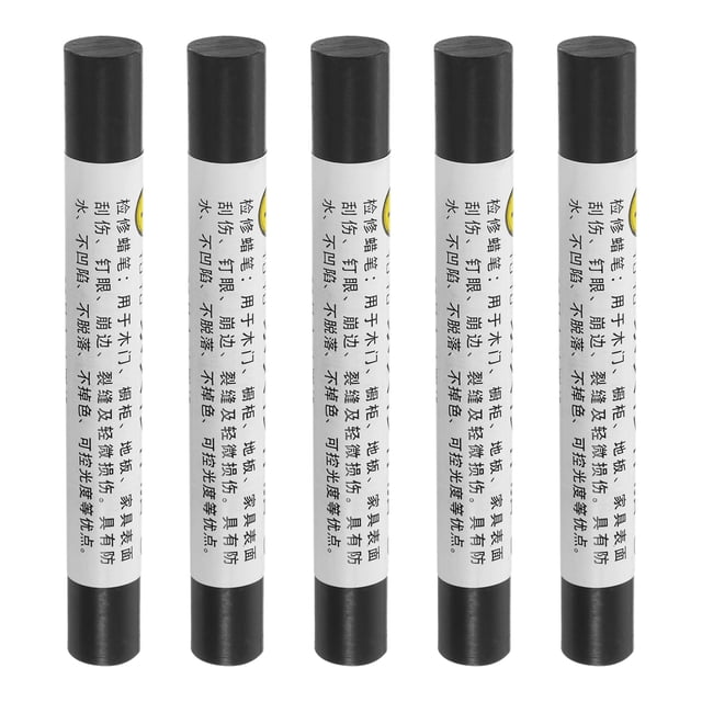 Crayones de reparación de muebles, lápices de retoque de 5 piezas, negro
