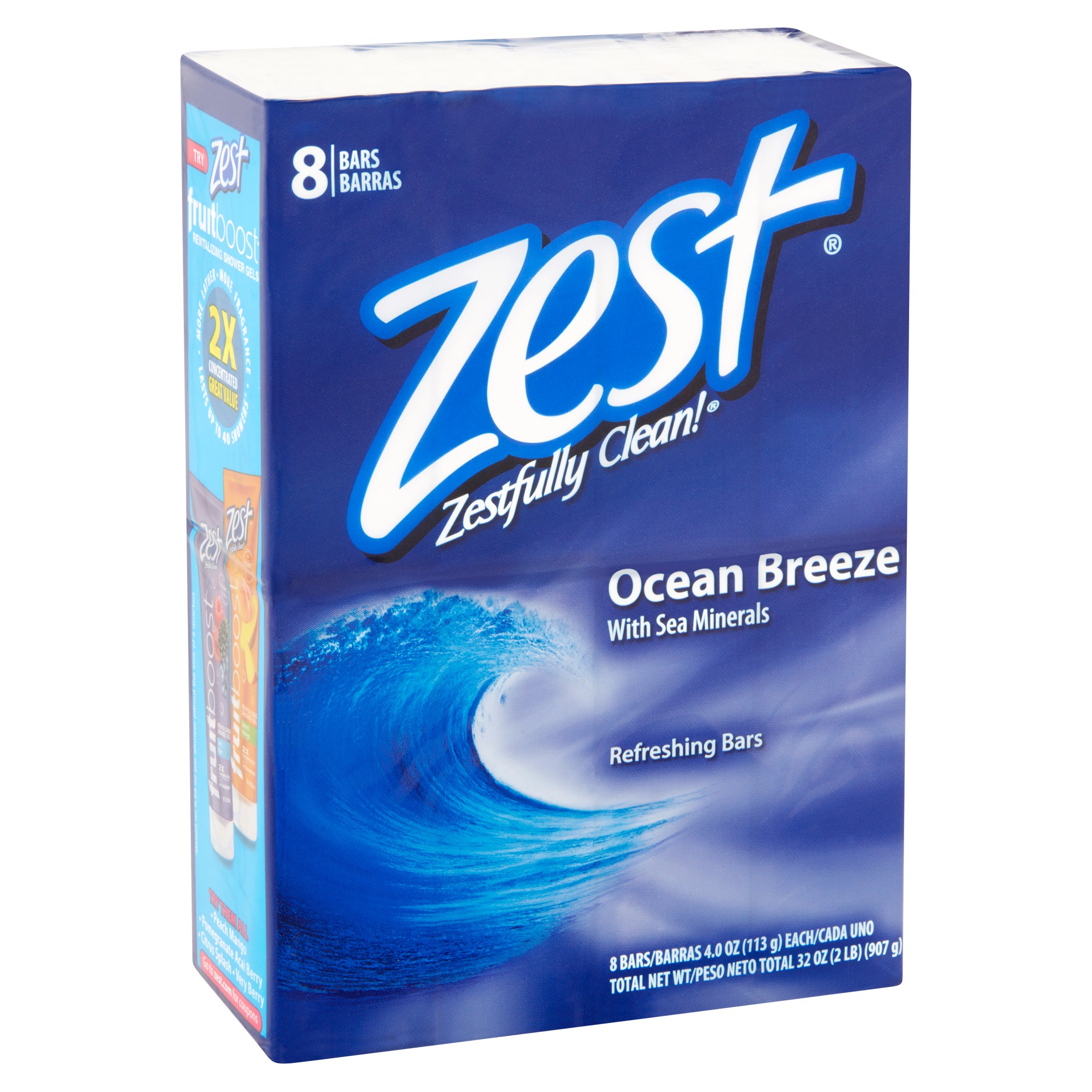 Zest Zestfully Clean! Ocean Breeze Refreshing Bars, 4.0 oz, 8 count - image 2 of 4