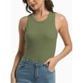 thumbnail image 7 of 3-pack Green Women Tank Tops Summer Sleeveless Basic Cami Top Shirt Slim Racerback Blouses, 7 of 7