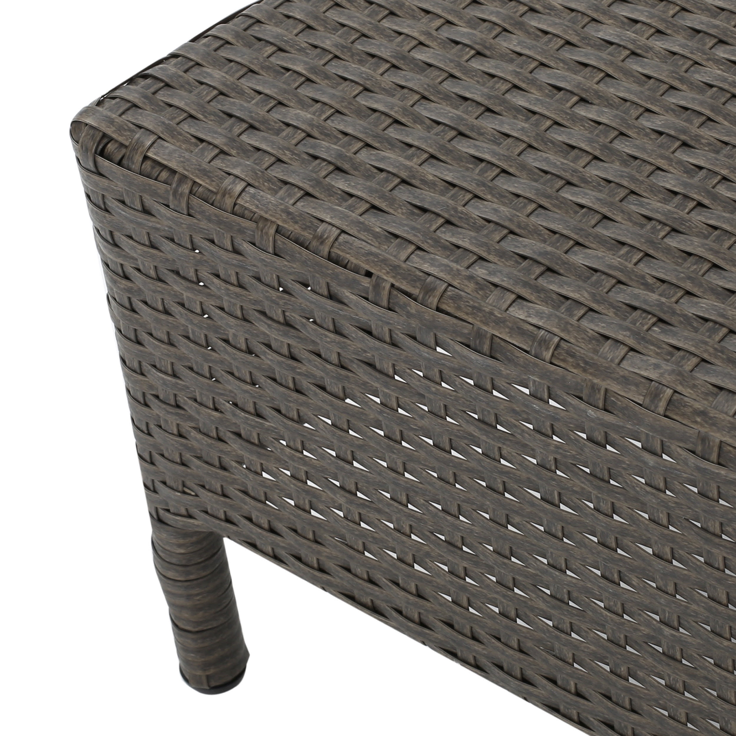 Adelina Wicker Outdoor Half-Round Coffee Table, Brown