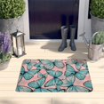 thumbnail image 2 of Blue Butterfly Pink Background Flannel Non Slip Door Rugs,Washable Door Mats Indoor,Decorative Door Mats,Dirt-Resistant and Absorbent Doormat for Entrance,Bedroom,Kitchen,Bathroom,31.5"x17", 2 of 4