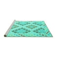thumbnail image 2 of Ahgly Company Machine Washable Indoor Rectangle Southwestern Turquoise Blue Country Area Rugs, 7' x 10', 2 of 4