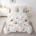 thumbnail image 2 of jejeloiu Brown Mushroom 7-Piece Twin Bedding Sets,Rustic Fungus Plant Bedding Comforter Set,Retro Graffiti Plaid Sheet Sets For Boys Kids,Luxury Bedroom Decor Reversible, 2 of 8