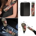 thumbnail image 6 of Renewold Deer American Flag Camo Hunting Forest Car Seat Covers Full Set, with Steering Wheel Cover Seat Belt Pad Armrest Pad Handbrake Cover Gear Shift Cover Handbrake Cover Cup Coaster, Set of 12, 6 of 7