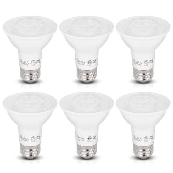 Simba Lighting LED PAR20 6W 38 Spotlight ETL Listed 40W 50W Replacement Bulbs 120V Dimmable E26 3000K Soft White 6-Pack