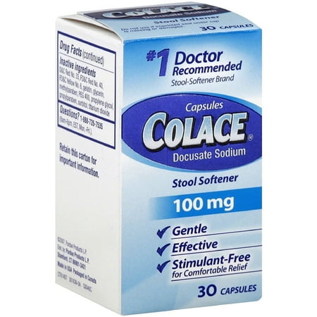 Colace Docusate Sodium Stool Softener Capsules 100 mg - 30 (The Best Stool Softener For Hemorrhoids)