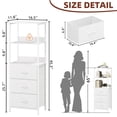 thumbnail image 2 of Eunos 6 Tier White Bookcase with Drawers, 3 Removable Drawer Ladder Bookshelf, Bedroom Study, 2 of 7