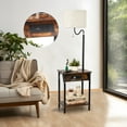 Floor Lamp with Table FIMEI Narrow End Table with Lamp, Bedside