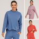 thumbnail image 1 of Sudadera de mujer Cuello redondo Manga larga Dobladillo asimétrico Secado rápido Running Fitness, 1 of 8
